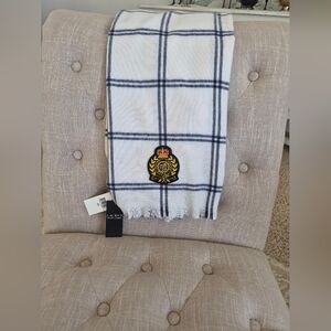 Lauren By Ralph Lauren White And Navy Windowpane Scarf - BNWT